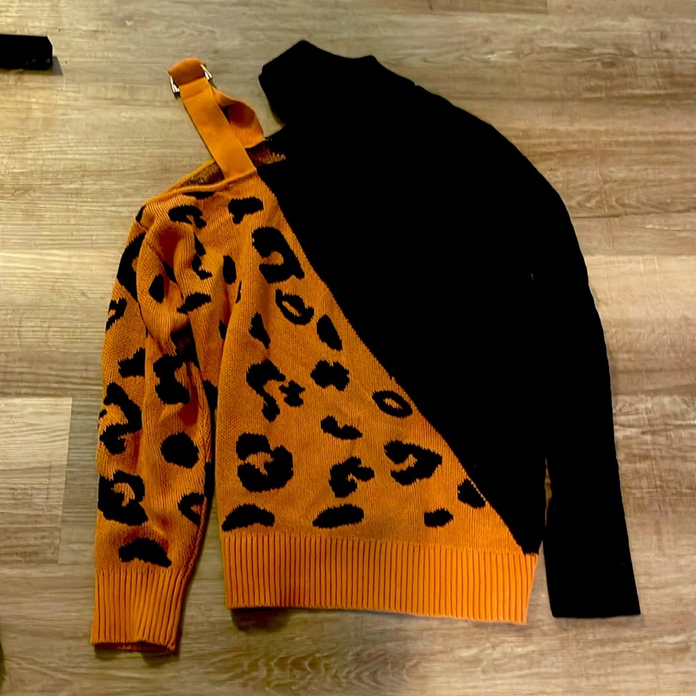 Off-the-Shoulder Sweater w/ Matching Scarf